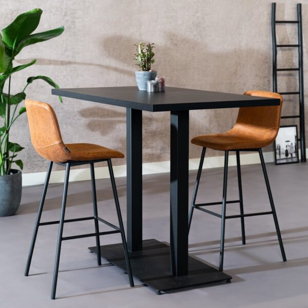 Bartafel Nils melamine zwart 140 x 80 cm