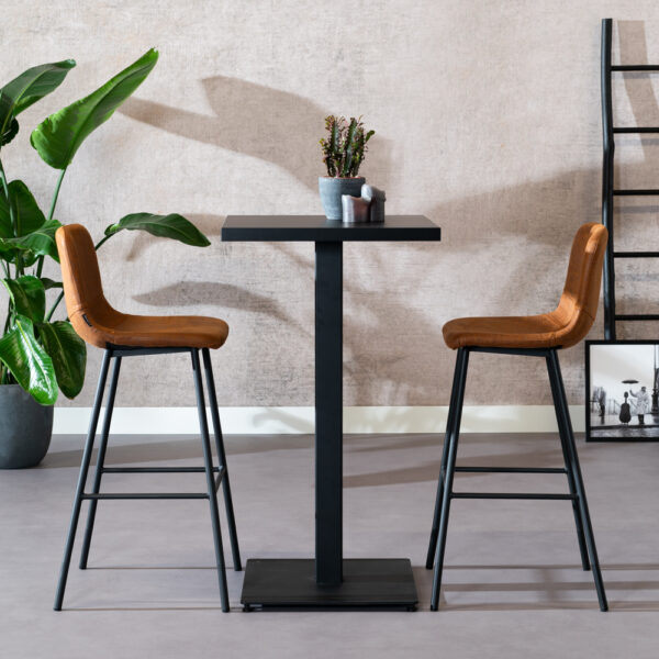 Bartafel Nils melamine zwart 60 x 60 cm