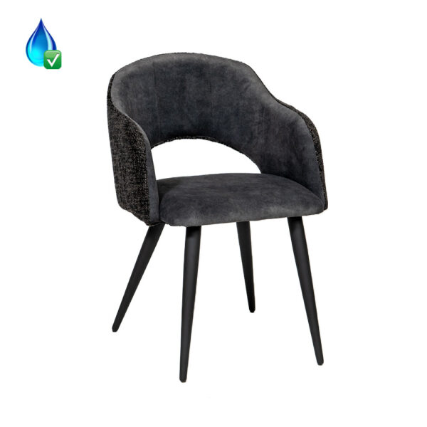 Stoel Lilly zwart velvet.chenille
