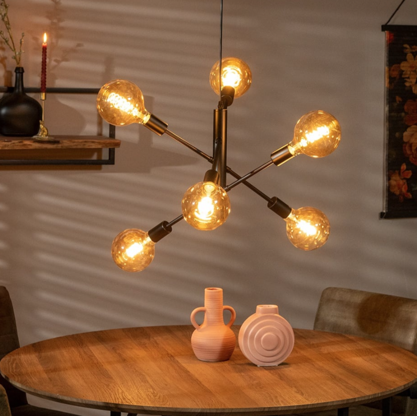 Hanglamp Harvey 6-lichts zwart - Afbeelding 2