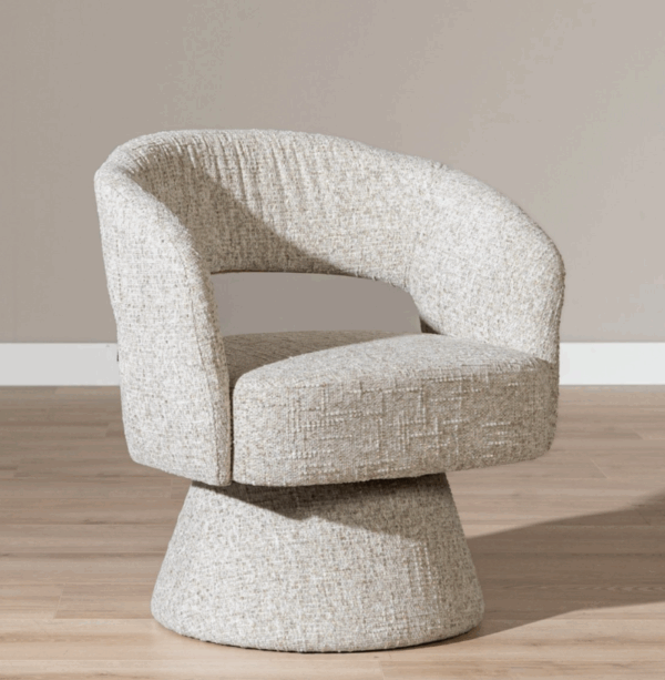 Fauteuil Josh draaibaar chenillestof - Afbeelding 2