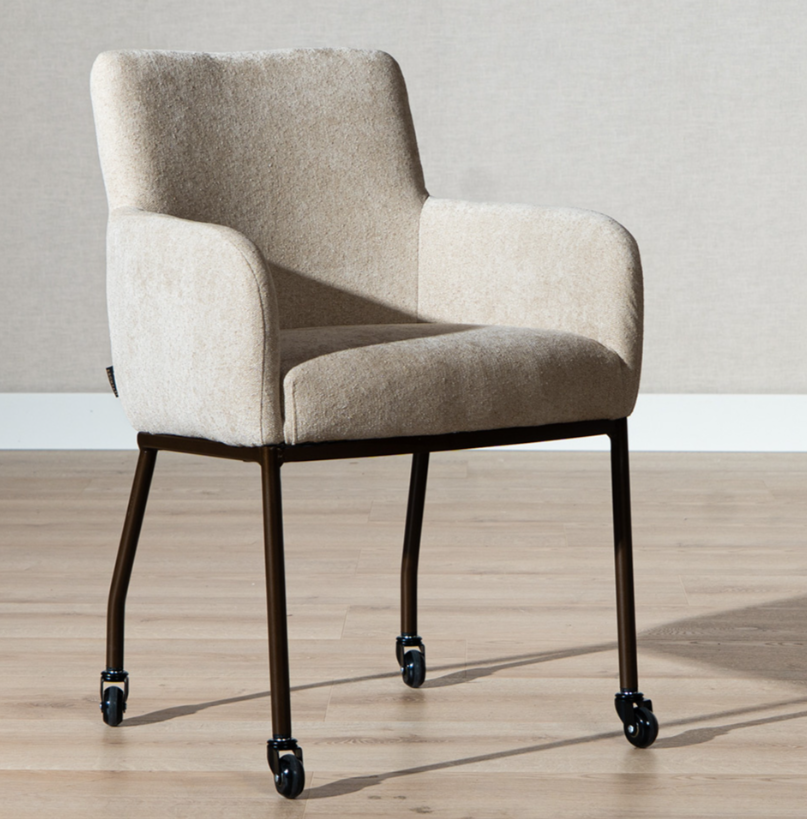 Stoel op wieltjes Finn polyesterstof - Afbeelding 4