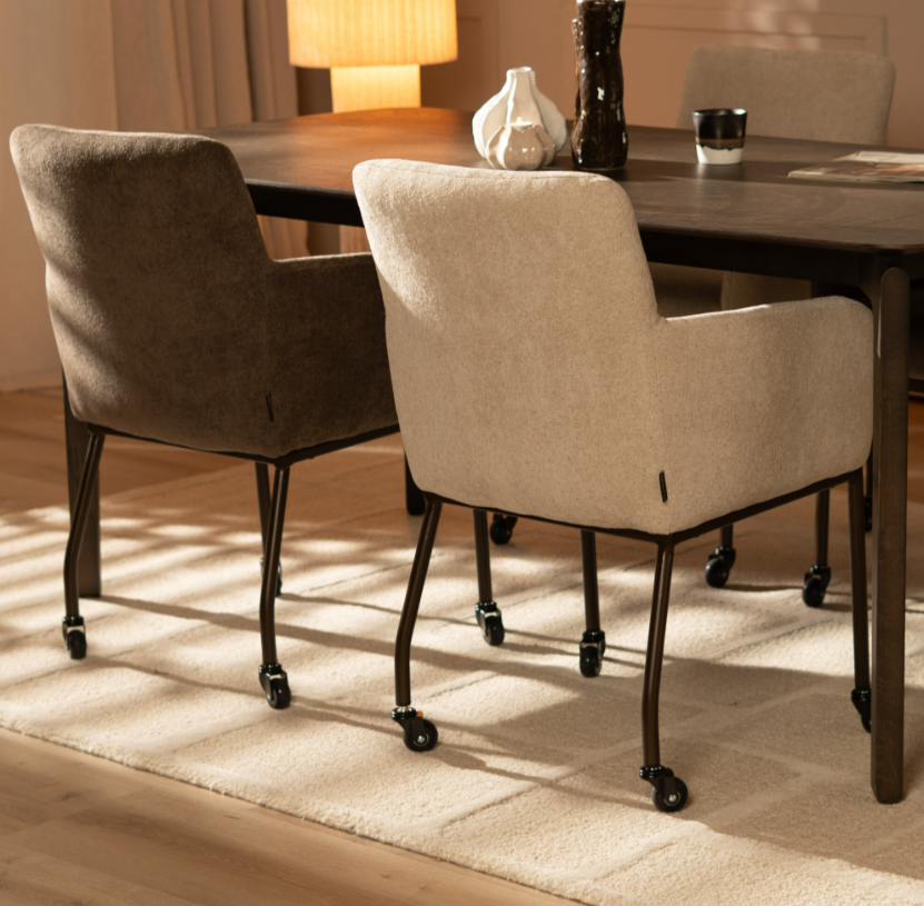 Stoel op wieltjes Finn polyesterstof - Afbeelding 2